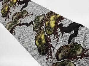 松に鹿の子模様織出し袋帯